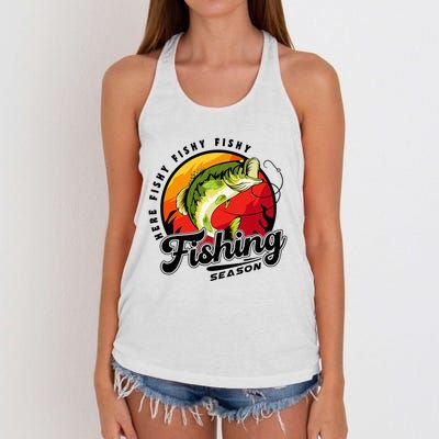 Fishing Season Fisherman Fishing Lovers Gifts Women's Knotted Racerback Tank