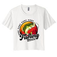 Fishing Season Fisherman Fishing Lovers Gifts Women's Crop Top Tee