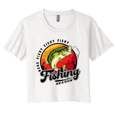 Fishing Season Fisherman Fishing Lovers Gifts Women's Crop Top Tee