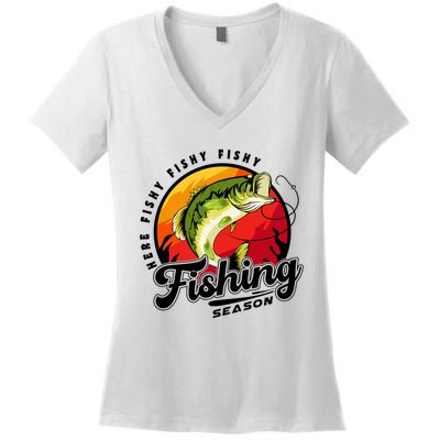 Fishing Season Fisherman Fishing Lovers Gifts Women's V-Neck T-Shirt