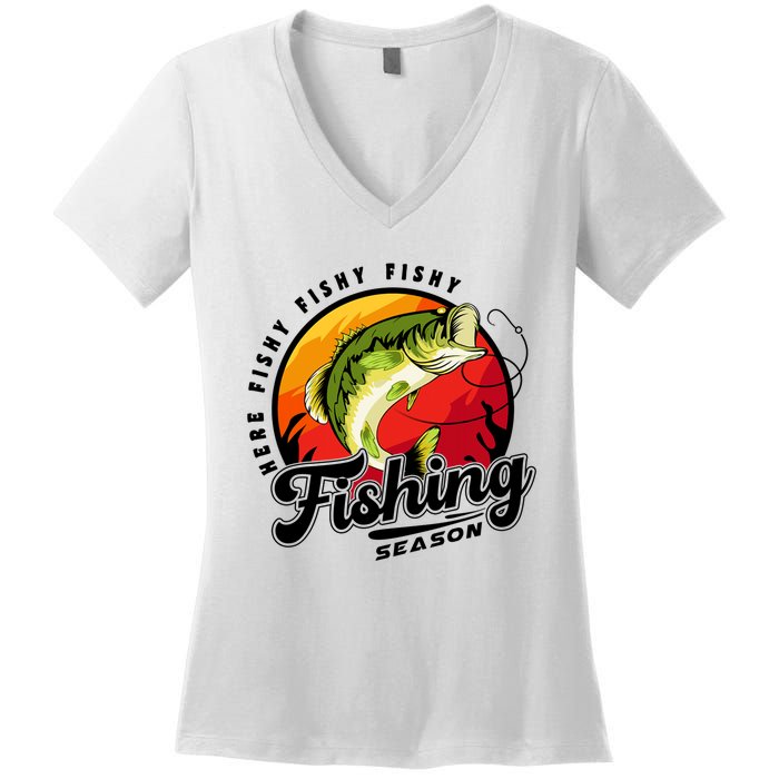 Fishing Season Fisherman Fishing Lovers Gifts Women's V-Neck T-Shirt