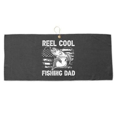 Fishing Stuff For Fathers Day Reel Cool Dad American Flag Meaningful Gift Large Microfiber Waffle Golf Towel