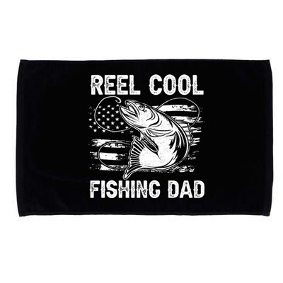 Fishing Stuff For Fathers Day Reel Cool Dad American Flag Meaningful Gift Microfiber Hand Towel