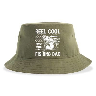 Fishing Stuff For Fathers Day Reel Cool Dad American Flag Meaningful Gift Sustainable Bucket Hat