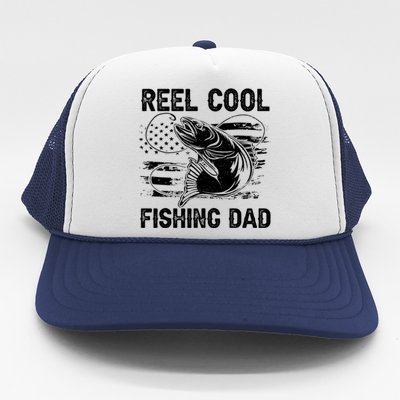 Fishing Stuff For Fathers Day Reel Cool Dad American Flag Meaningful Gift Trucker Hat