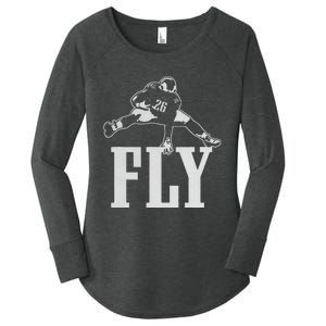 Fly Saquon Fly E.A.G.L.E.S Barkley The Reverse Hurdle 2024 Women's Perfect Tri Tunic Long Sleeve Shirt