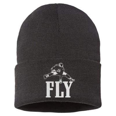 Fly Saquon Fly E.A.G.L.E.S Barkley The Reverse Hurdle 2024 Sustainable Knit Beanie