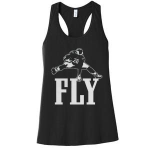 Fly Saquon Fly E.A.G.L.E.S Barkley The Reverse Hurdle 2024 Women's Racerback Tank