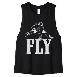 Fly Saquon Fly E.A.G.L.E.S Barkley The Reverse Hurdle 2024 Women's Racerback Cropped Tank