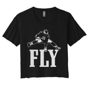 Fly Saquon Fly E.A.G.L.E.S Barkley The Reverse Hurdle 2024 Women's Crop Top Tee