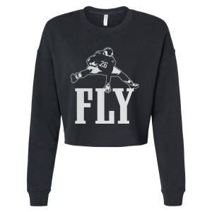 Fly Saquon Fly E.A.G.L.E.S Barkley The Reverse Hurdle 2024 Cropped Pullover Crew