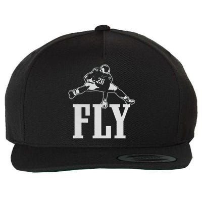 Fly Saquon Fly E.A.G.L.E.S Barkley The Reverse Hurdle 2024 Wool Snapback Cap