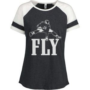 Fly Saquon Fly E.A.G.L.E.S Barkley The Reverse Hurdle 2024 Enza Ladies Jersey Colorblock Tee