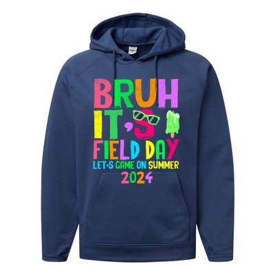 Funny School Field Day Gaming Teacher Field Day 2024 Gift Performance Fleece Hoodie