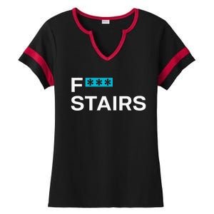 Fck Stair Fuck Stair Funny Saying Ladies Halftime Notch Neck Tee