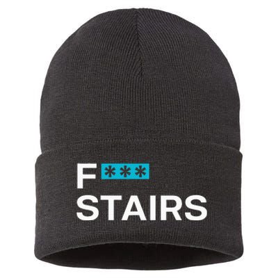 Fck Stair Fuck Stair Funny Saying Sustainable Knit Beanie