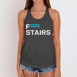 Fck Stair Fuck Stair Funny Saying Women's Knotted Racerback Tank