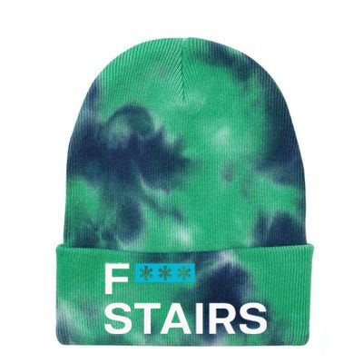 Fck Stair Fuck Stair Funny Saying Tie Dye 12in Knit Beanie