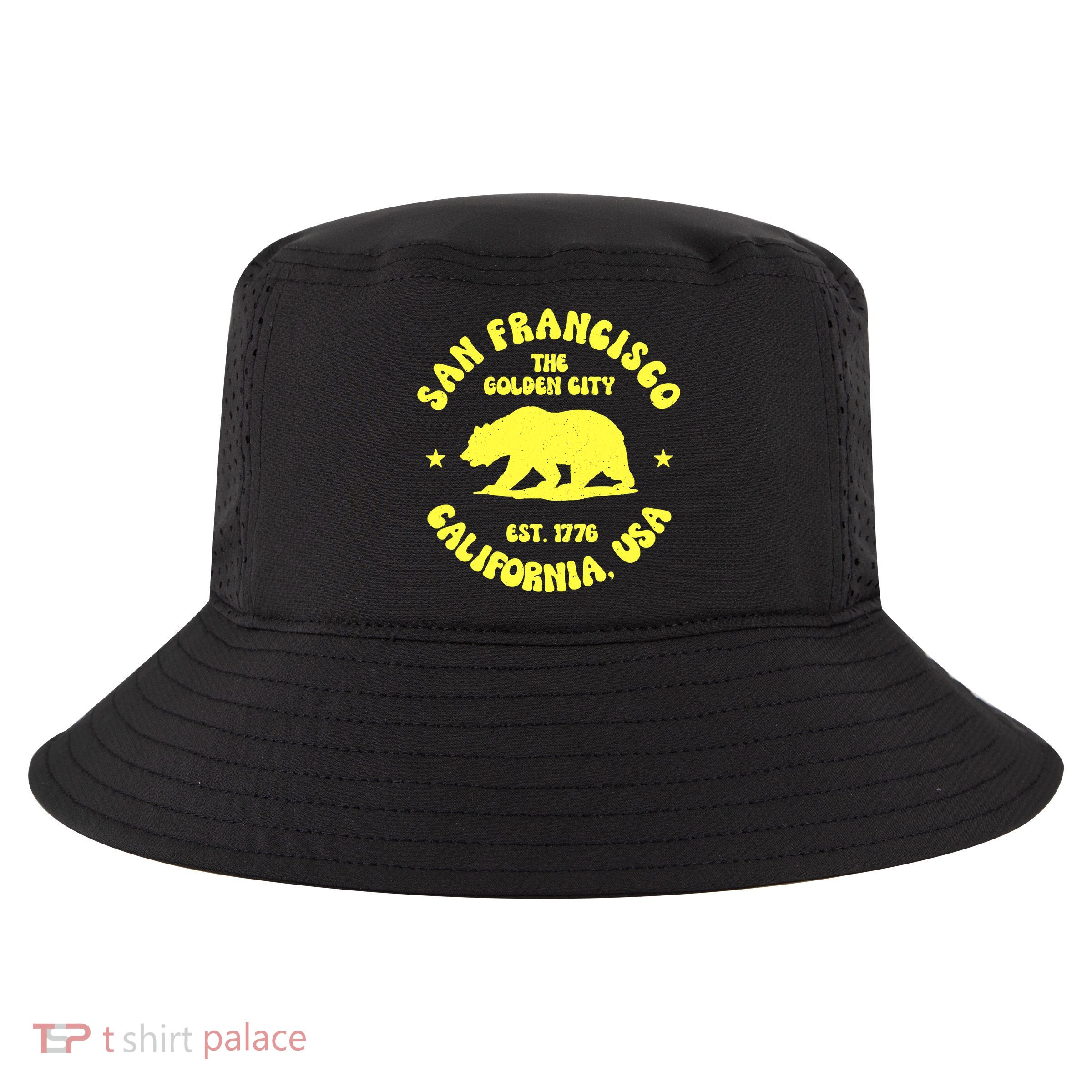 Funny San Francisco Retro California Bear Travel Cool Comfort Performance Bucket Hat