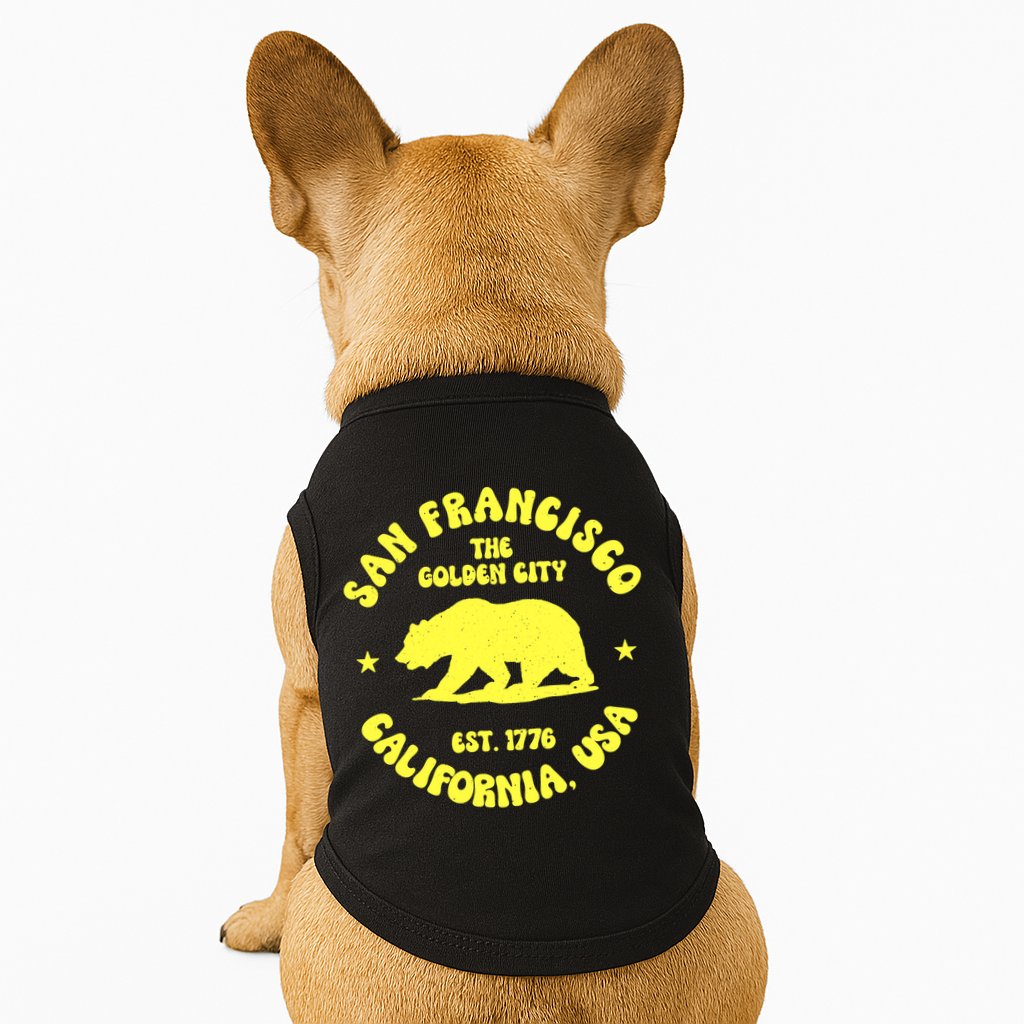 Funny San Francisco Retro California Bear Travel Doggie Tank