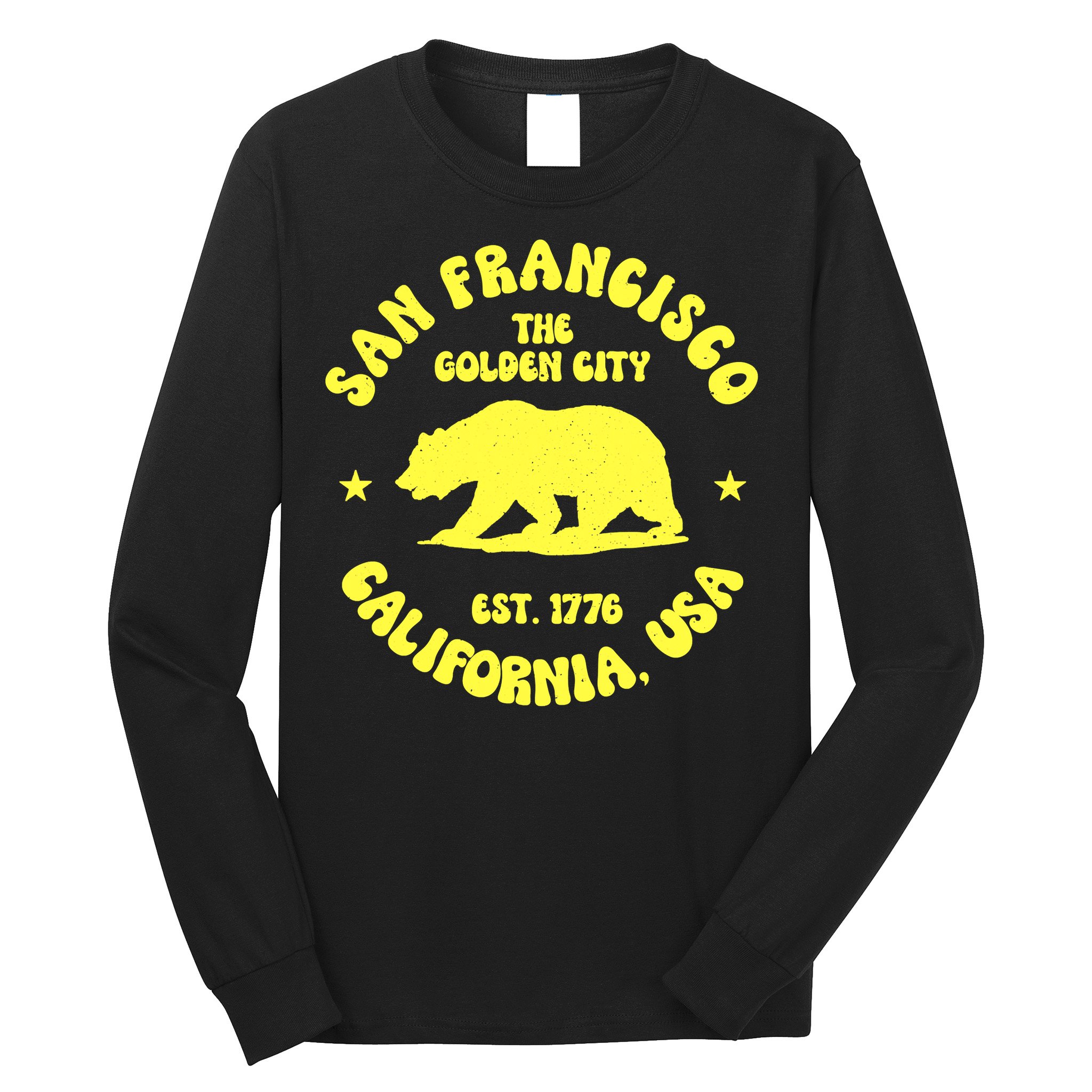 Funny San Francisco Retro California Bear Travel Long Sleeve Shirt