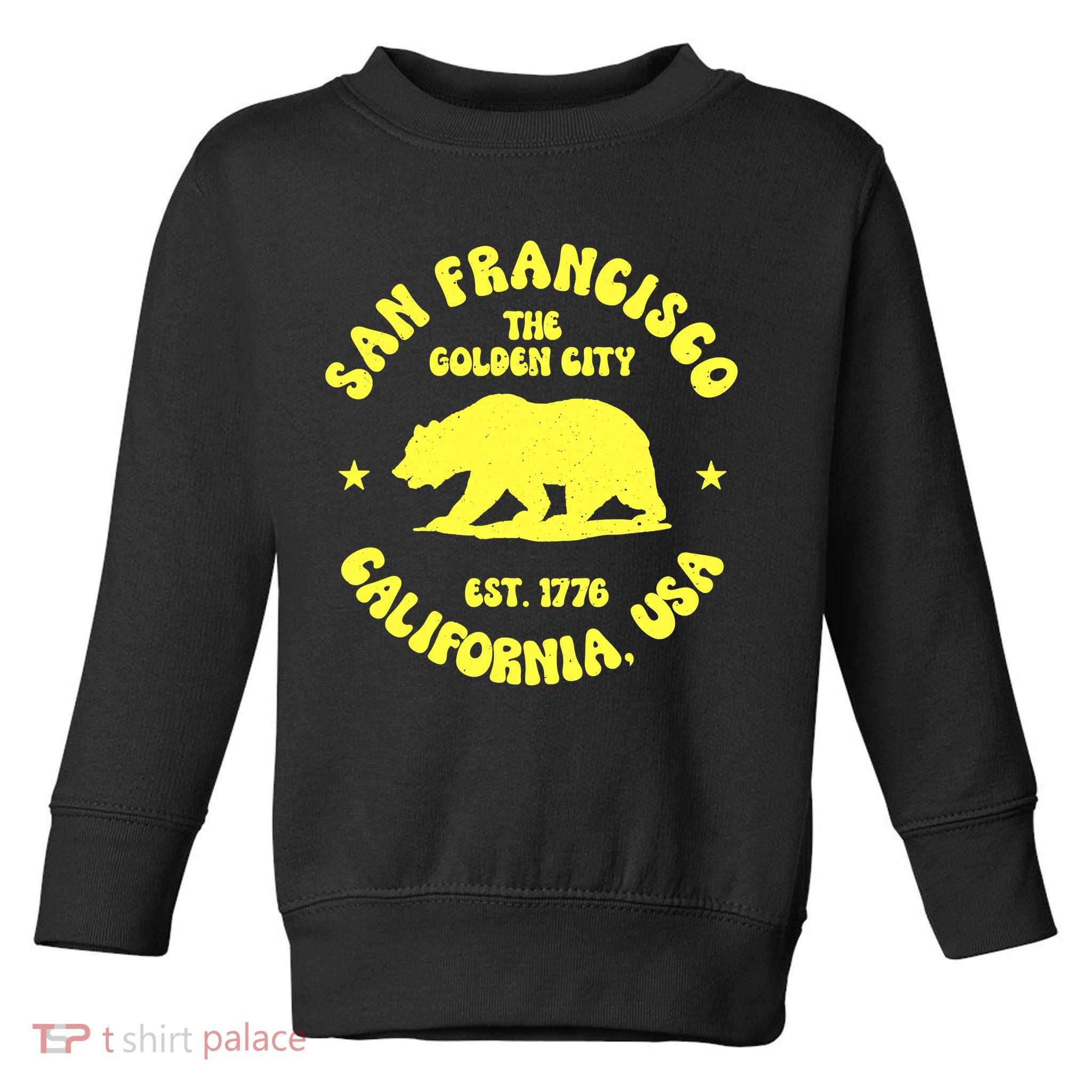 Funny San Francisco Retro California Bear Travel Toddler Sweatshirt