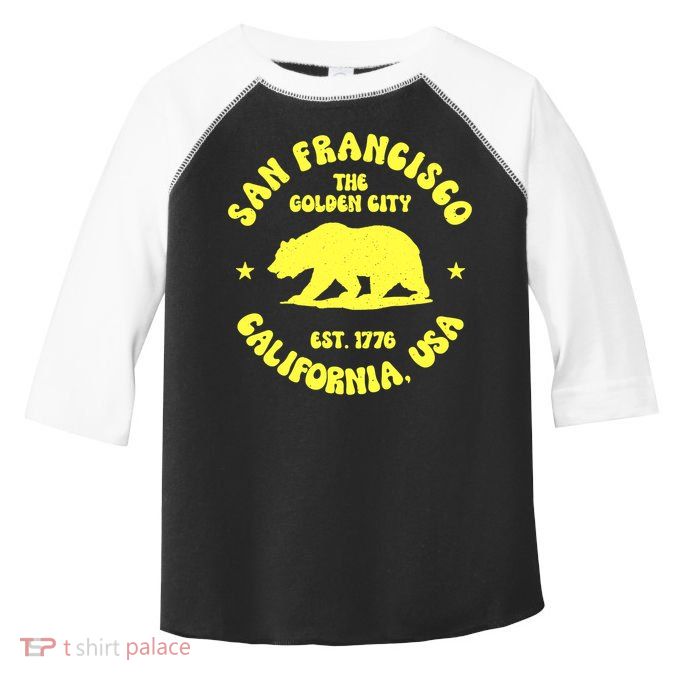 Funny San Francisco Retro California Bear Travel Toddler Fine Jersey T-Shirt