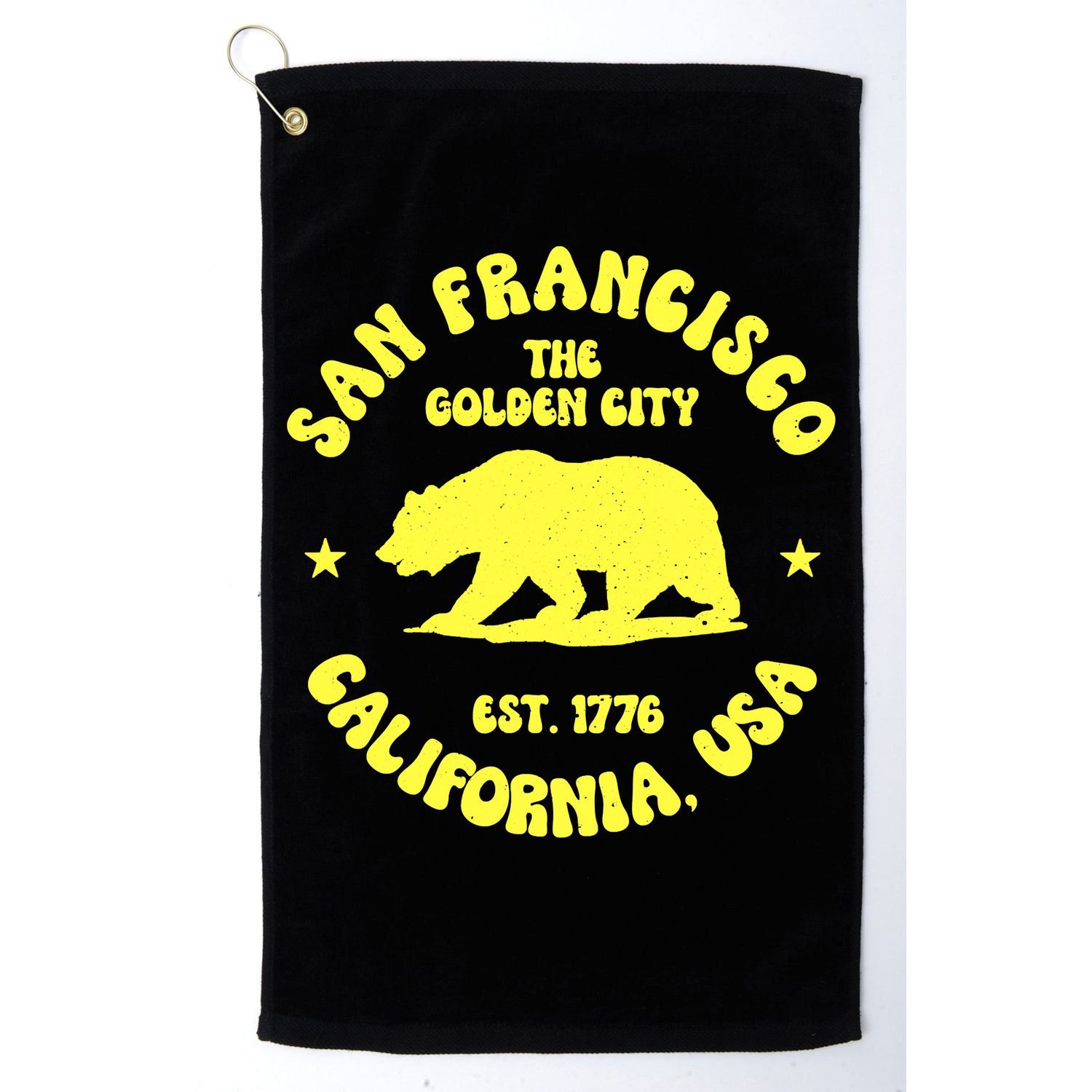 Funny San Francisco Retro California Bear Travel Golf Towel