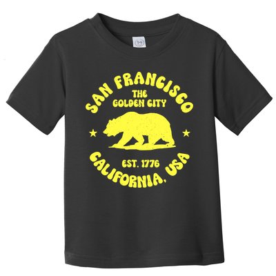 Funny San Francisco Retro California Bear Travel Toddler T-Shirt