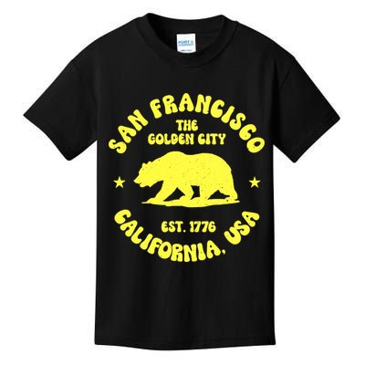 Funny San Francisco Retro California Bear Travel Kids T-Shirt