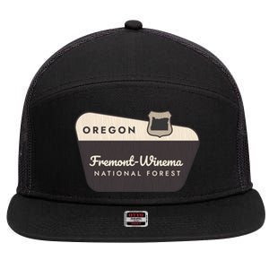 Fremontwinema State Forest Oregon Welcome Sign Vacation Gift 7 Panel Mesh Trucker Snapback Hat