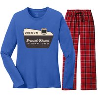 Fremontwinema State Forest Oregon Welcome Sign Vacation Gift Women's Long Sleeve Flannel Pajama Set 