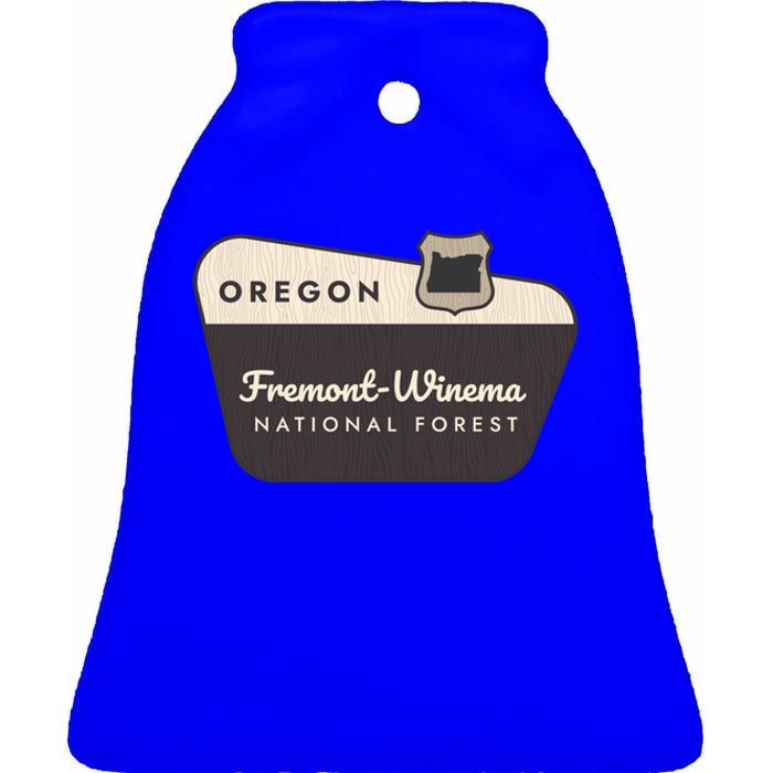 Fremontwinema State Forest Oregon Welcome Sign Vacation Gift Ceramic Bell Ornament