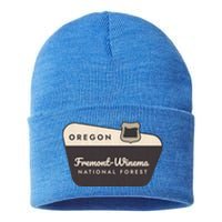 Fremontwinema State Forest Oregon Welcome Sign Vacation Gift Sustainable Knit Beanie