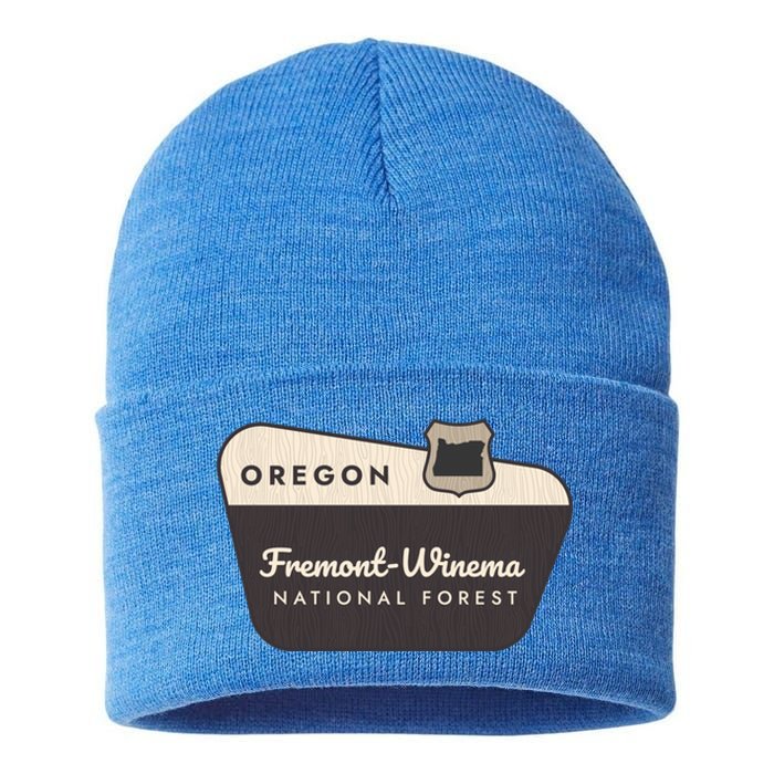 Fremontwinema State Forest Oregon Welcome Sign Vacation Gift Sustainable Knit Beanie