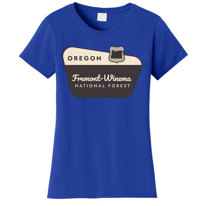 Fremontwinema State Forest Oregon Welcome Sign Vacation Gift Women's T-Shirt