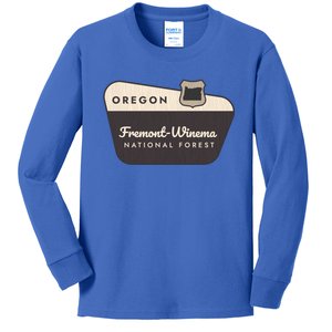 Fremontwinema State Forest Oregon Welcome Sign Vacation Gift Kids Long Sleeve Shirt