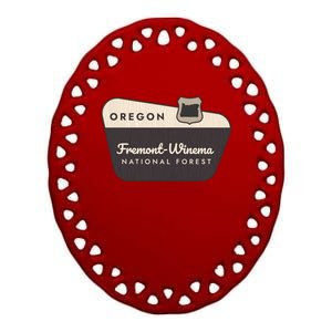 Fremontwinema State Forest Oregon Welcome Sign Vacation Gift Ceramic Oval Ornament