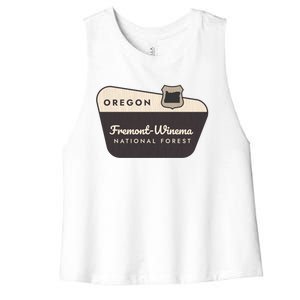 Fremontwinema State Forest Oregon Welcome Sign Vacation Gift Women's Racerback Cropped Tank