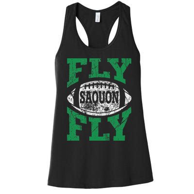 Fly Saquon Fly E.A.G.L.E.S Barkley The Reverse Hurdle 2024 Women's Racerback Tank