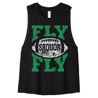 Fly Saquon Fly E.A.G.L.E.S Barkley The Reverse Hurdle 2024 Women's Racerback Cropped Tank