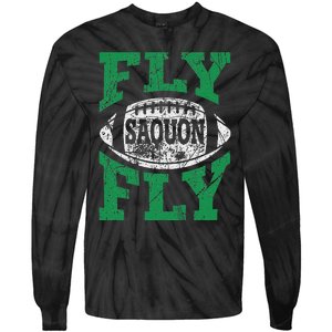 Fly Saquon Fly E.A.G.L.E.S Barkley The Reverse Hurdle 2024 Tie-Dye Long Sleeve Shirt