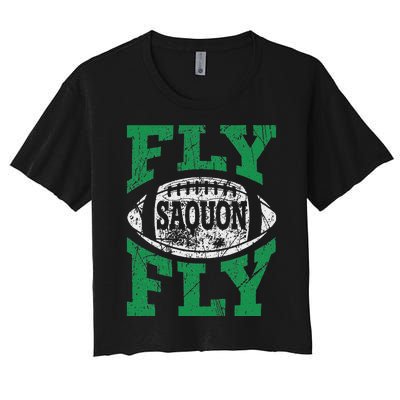 Fly Saquon Fly E.A.G.L.E.S Barkley The Reverse Hurdle 2024 Women's Crop Top Tee