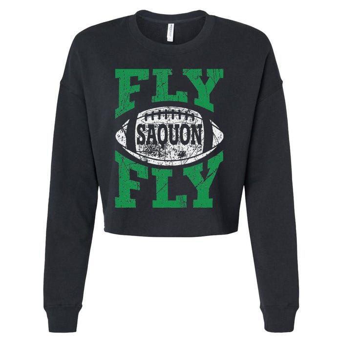 Fly Saquon Fly E.A.G.L.E.S Barkley The Reverse Hurdle 2024 Cropped Pullover Crew