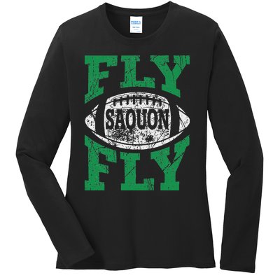 Fly Saquon Fly E.A.G.L.E.S Barkley The Reverse Hurdle 2024 Ladies Long Sleeve Shirt