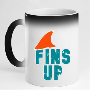 Funny Sport Fins Up Gift For Miami Fan 11oz Black Color Changing Mug