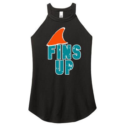 Funny Sport Fins Up Gift For Miami Fan Women’s Perfect Tri Rocker Tank