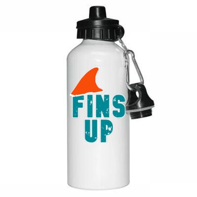 Funny Sport Fins Up Gift For Miami Fan Aluminum Water Bottle 