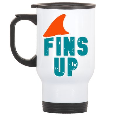 Funny Sport Fins Up Gift For Miami Fan Stainless Steel Travel Mug