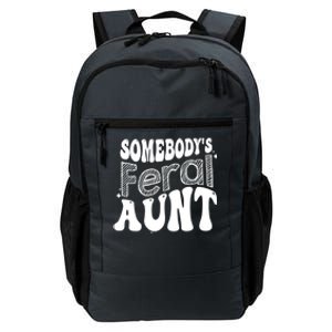 Funny Somebody's Feral Aunt Groovy For Mom Mother's Day Daily Commute Backpack